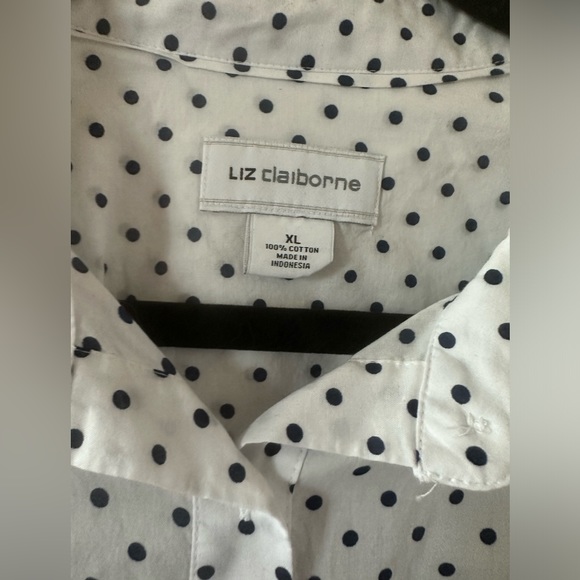 NWT, Polka Dot 100% Cotton Button Down Shirt, XL - Picture 3 of 4